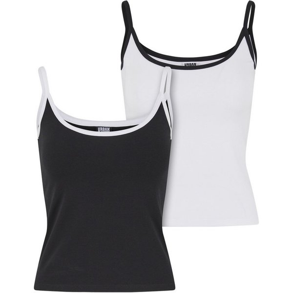 URBAN CLASSICS Tanktop Urban Classics Ladies Contrast Basic Top 2-Pack