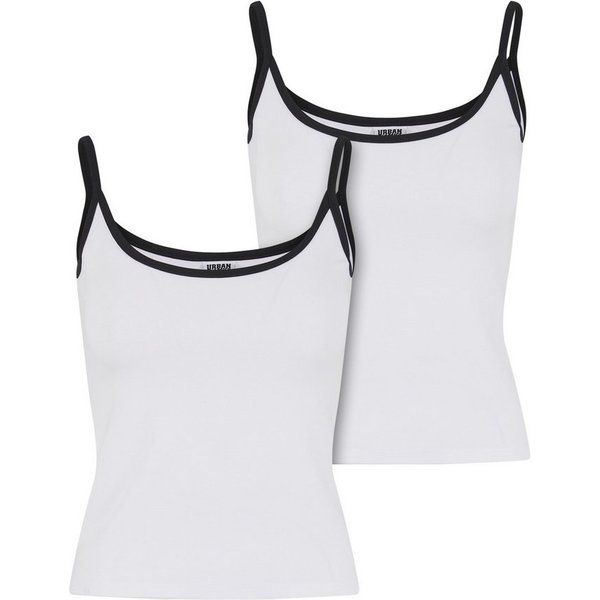 URBAN CLASSICS Tanktop Urban Classics Ladies Contrast Basic Top 2-Pack