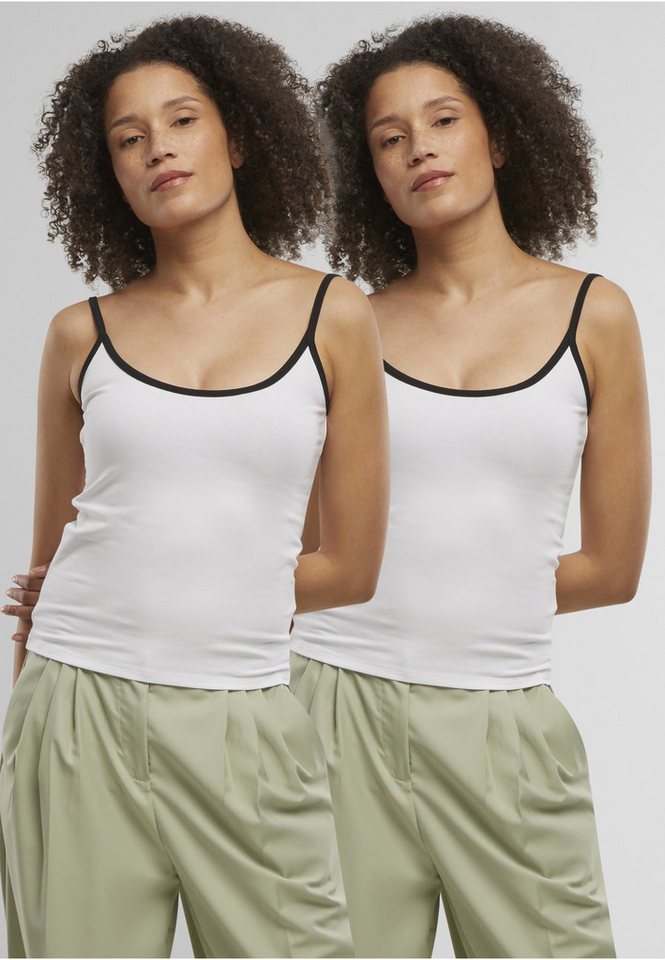 URBAN CLASSICS Tanktop Urban Classics Ladies Contrast Basic Top 2-Pack – Bild 4 von 5