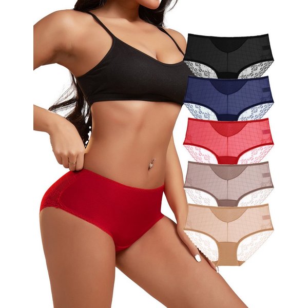 TANSTC Slip Damen Spitzen Unterhosen,leichte Unterwäsche Damen Sexy elastisch atmungsaktiv Spitze bequem weich