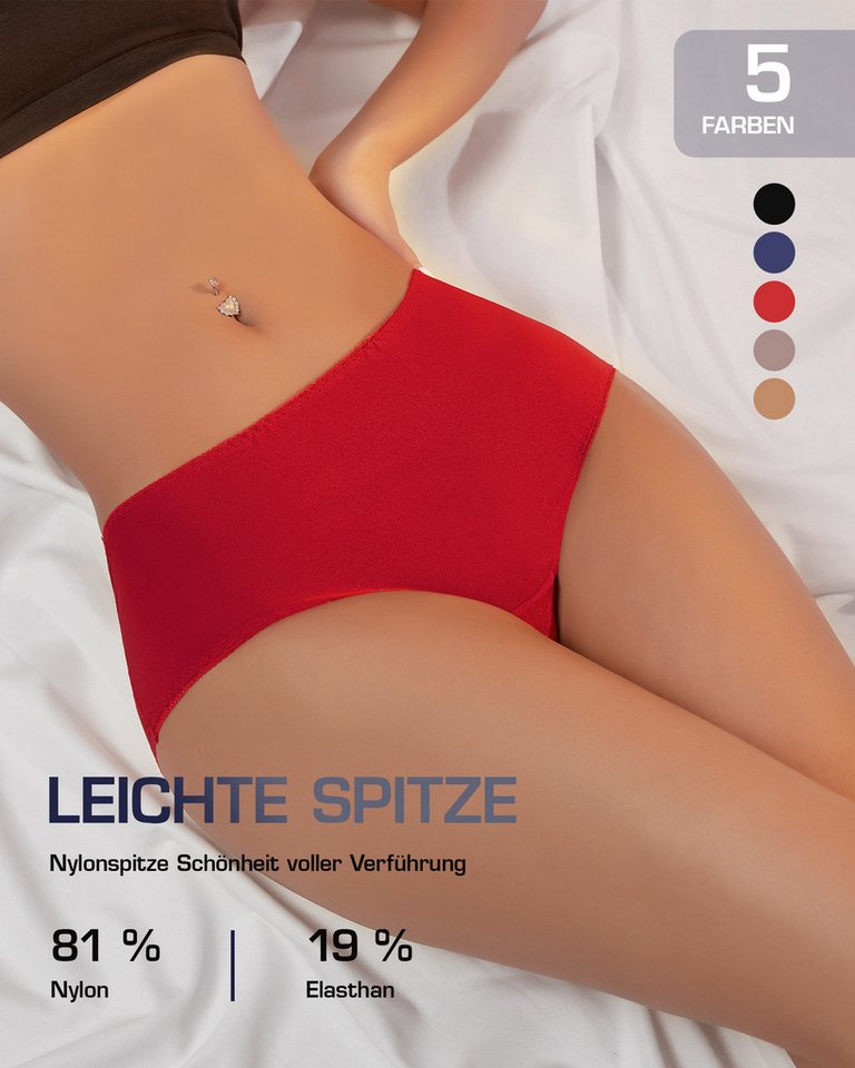 TANSTC Slip Damen Spitzen Unterhosen,leichte Unterwäsche Damen Sexy elastisch atmungsaktiv Spitze bequem weich – Bild 2 von 5