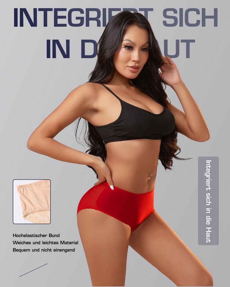 TANSTC Slip Damen Spitzen Unterhosen,leichte Unterwäsche Damen Sexy elastisch atmungsaktiv Spitze bequem weich – Bild 3 von 5