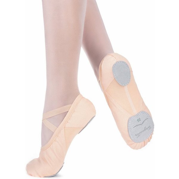 tanzmuster Ballettschuhe Mika mit Baumwoll-Stretcheinsatz Tanzschuh Ballettschläppchen für Kinder und Erwachsene