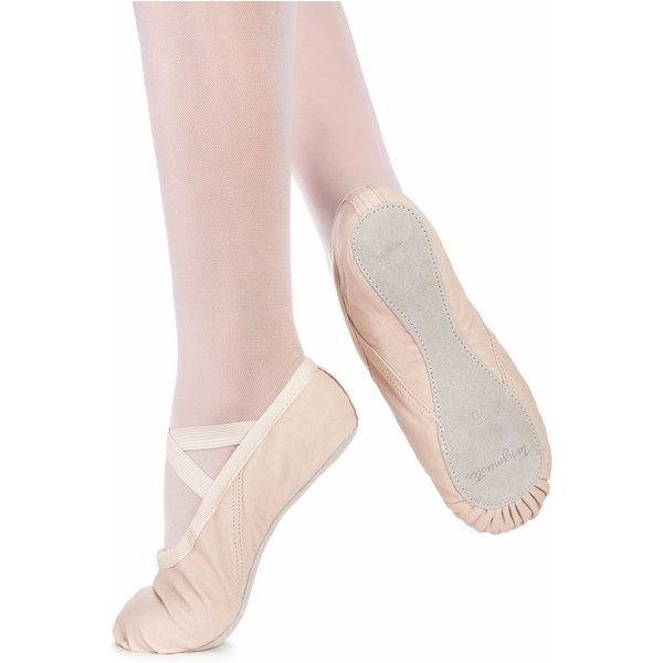 tanzmuster Ballettschuhe Sasha aus Leder mit ganzer Ledersohle Tanzschuh Ballettschläppchen für Mädchen