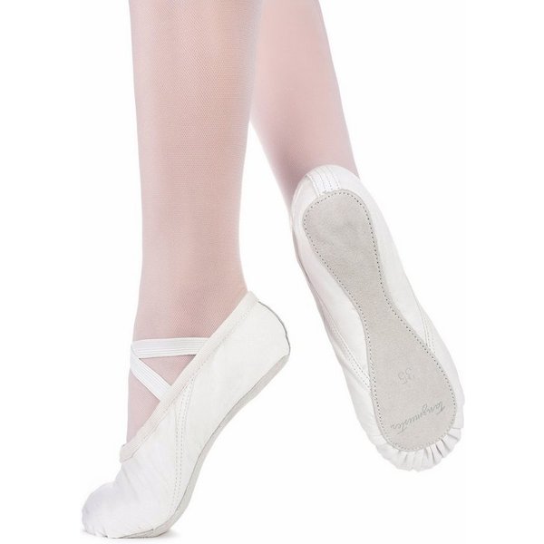 tanzmuster Ballettschuhe Sasha aus Leder mit ganzer Ledersohle Tanzschuh Ballettschläppchen für Mädchen