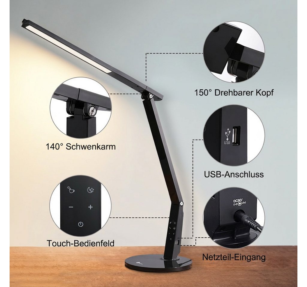 TaoTronics LED Schreibtischlampe TT-DL10 – Bild 4 von 5