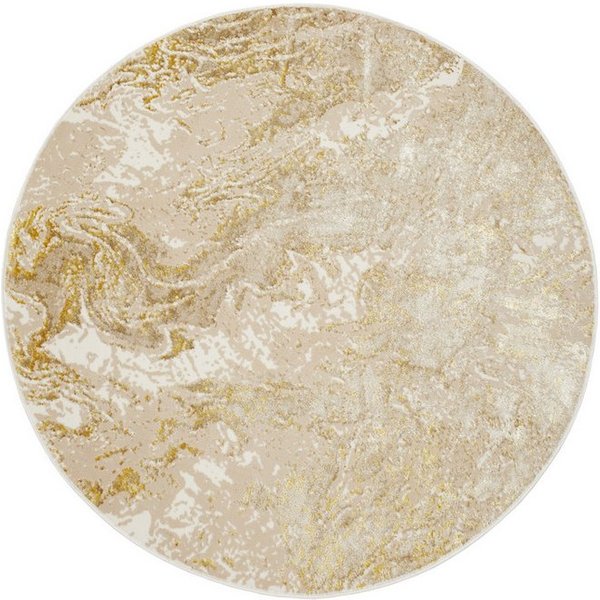 Tapiso Designteppich CRYSTAL, rund, Höhe: 8 mm, Kurzflor Schimmereffekt, pflegeleicht, allergikergeeignet