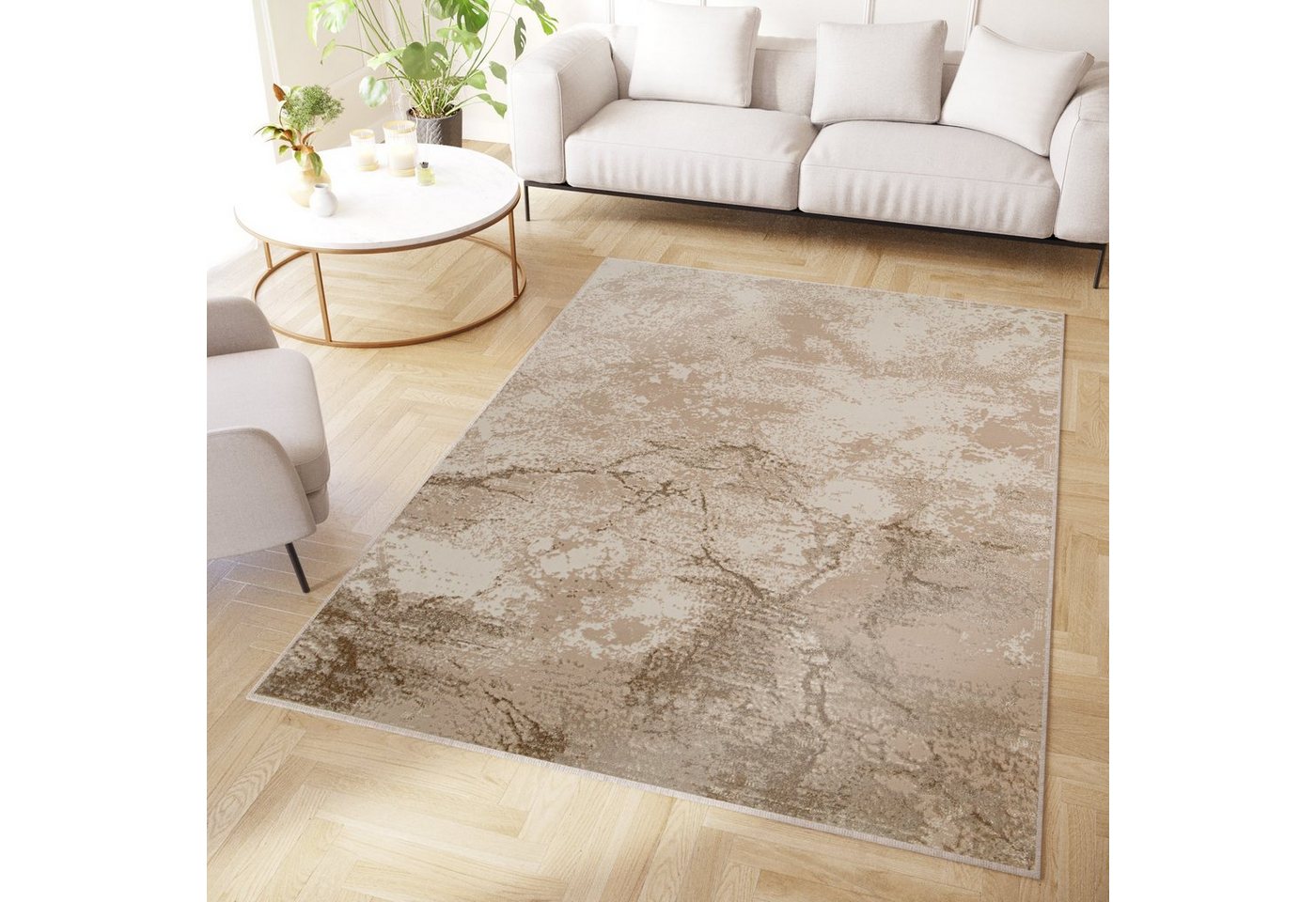 Tapiso Designteppich CRYSTAL, rechteckig, Höhe: 8 mm, Flacher Kurzflor (8 mm), auch für Saugroboter geeignet – Bild 2 von 5