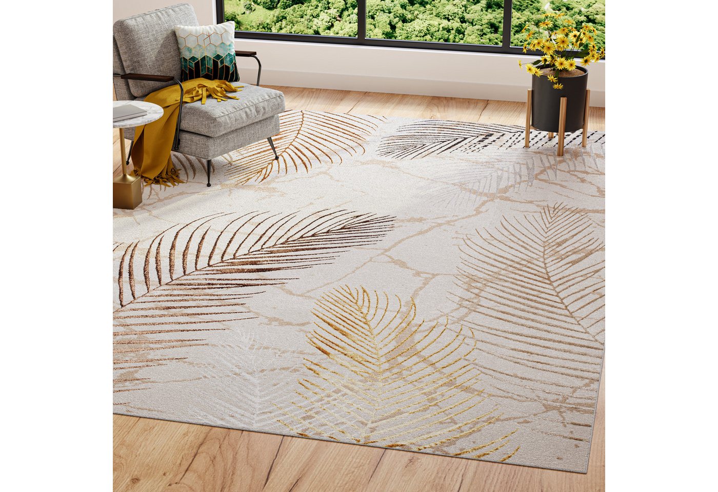 Tapiso Designteppich GOLDEN, rechteckig, Höhe: 8 mm, Wohnzimmer, Schlafzimmer, modern Design – Bild 2 von 5
