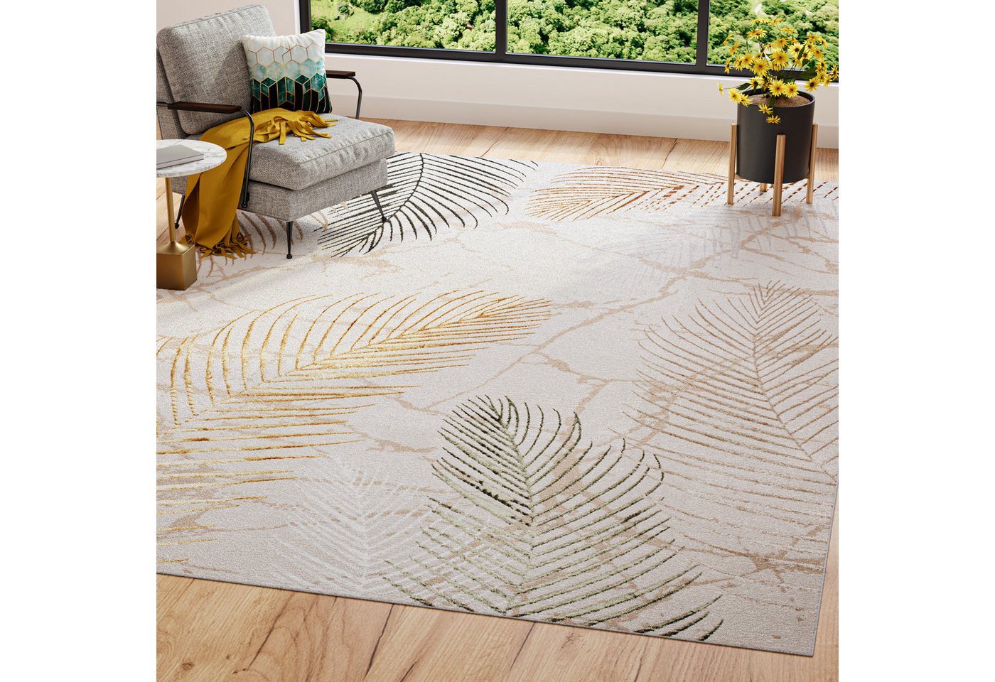 Tapiso Designteppich GOLDEN, rechteckig, Höhe: 8 mm, Wohnzimmer, Schlafzimmer, modern Design – Bild 2 von 5