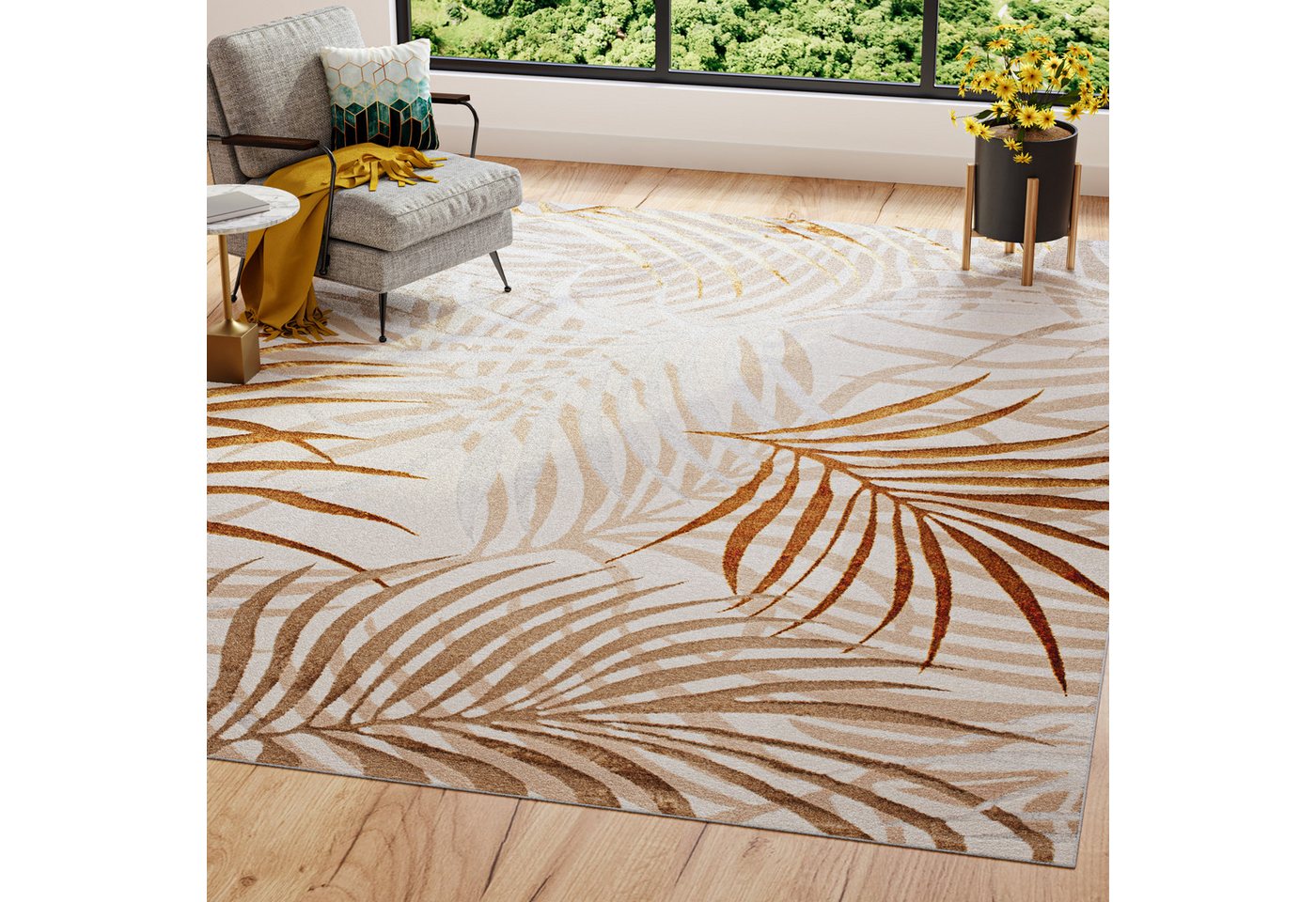 Tapiso Designteppich GOLDEN, rechteckig, Höhe: 8 mm, Wohnzimmer, Schlafzimmer, modern Design – Bild 2 von 5