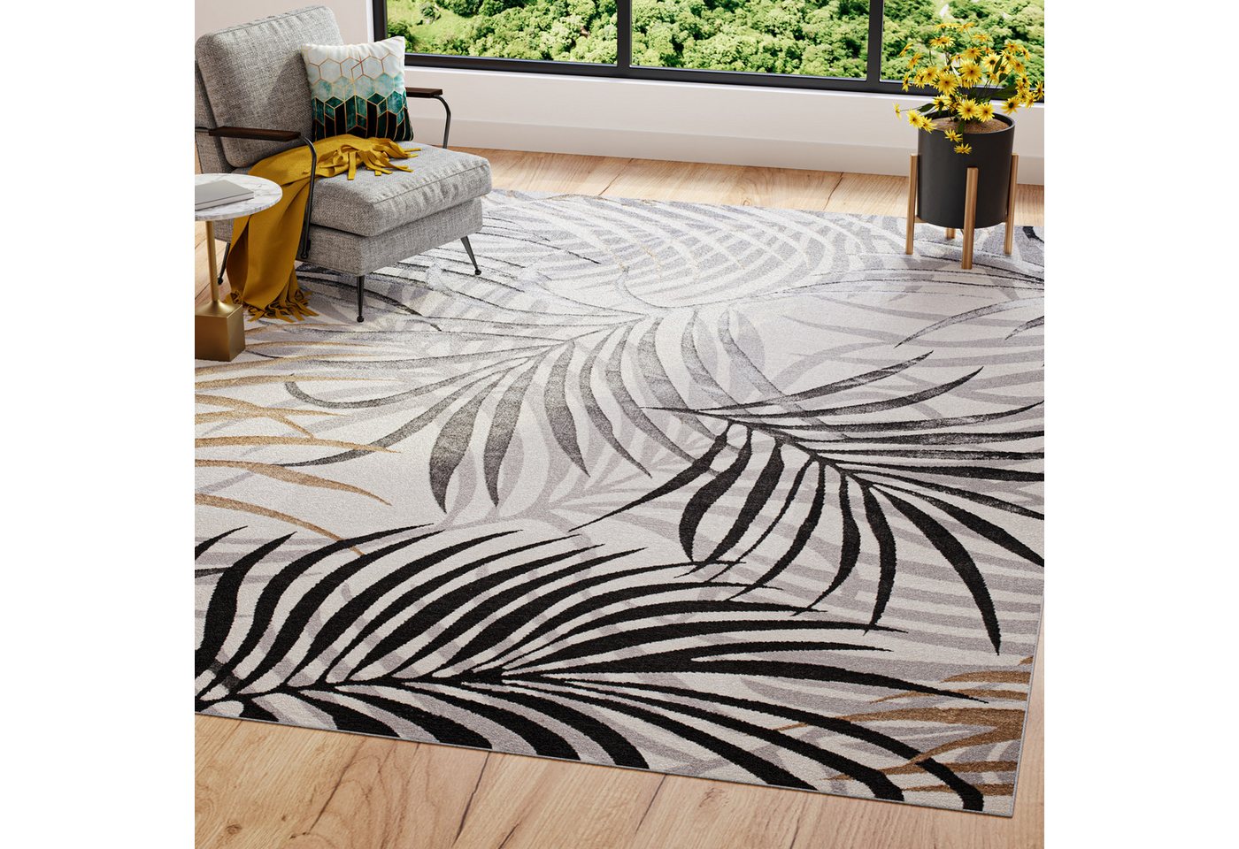 Tapiso Designteppich GOLDEN, rechteckig, Höhe: 8 mm, Wohnzimmer, Schlafzimmer, modern Design – Bild 2 von 5