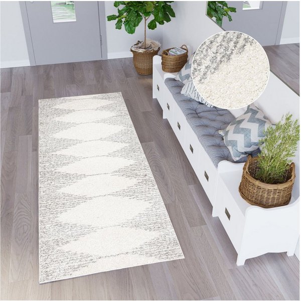Tapiso Hochflor-Läufer DELHI, rechteckig, Höhe: 30 mm, Langflor Shaggy Modern Design Flauschig Wohnzimmer Schlafzimmer
