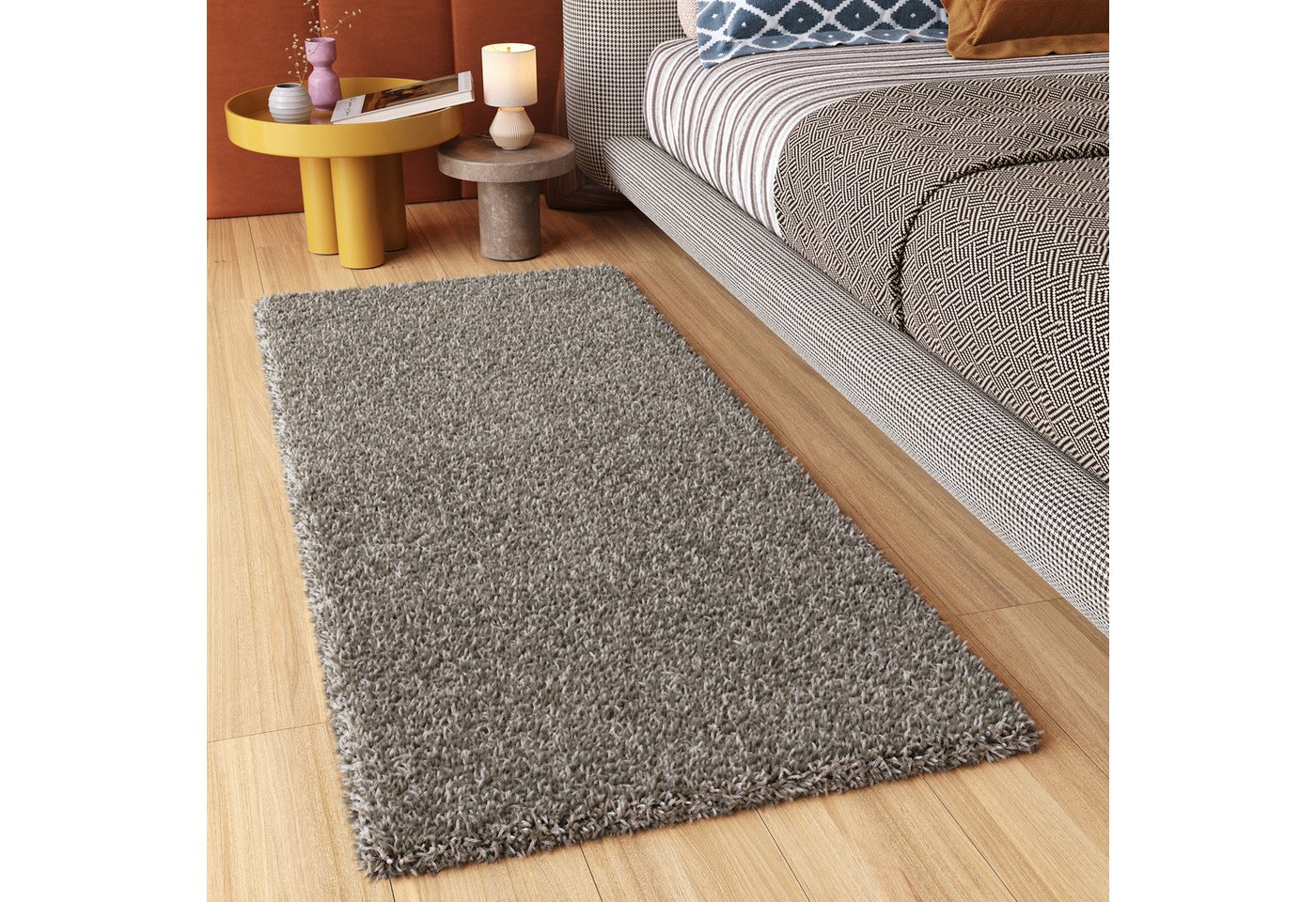 Tapiso Hochflor-Läufer ESSENCE, rechteckig, Höhe: 40 mm, Wohnzimmer, Schlafzimmer, Shaggy – Bild 2 von 5