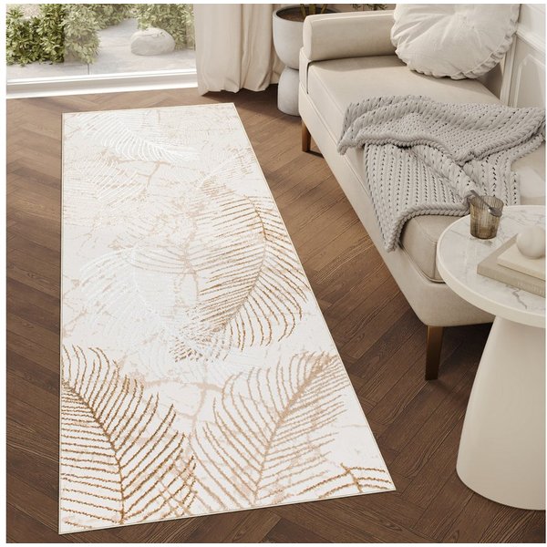 Tapiso Läufer CRYSTAL, rechteckig, Höhe: 8 mm, Kurzflor Flurläufer Schimmereffekt, pflegeleicht, Meterware