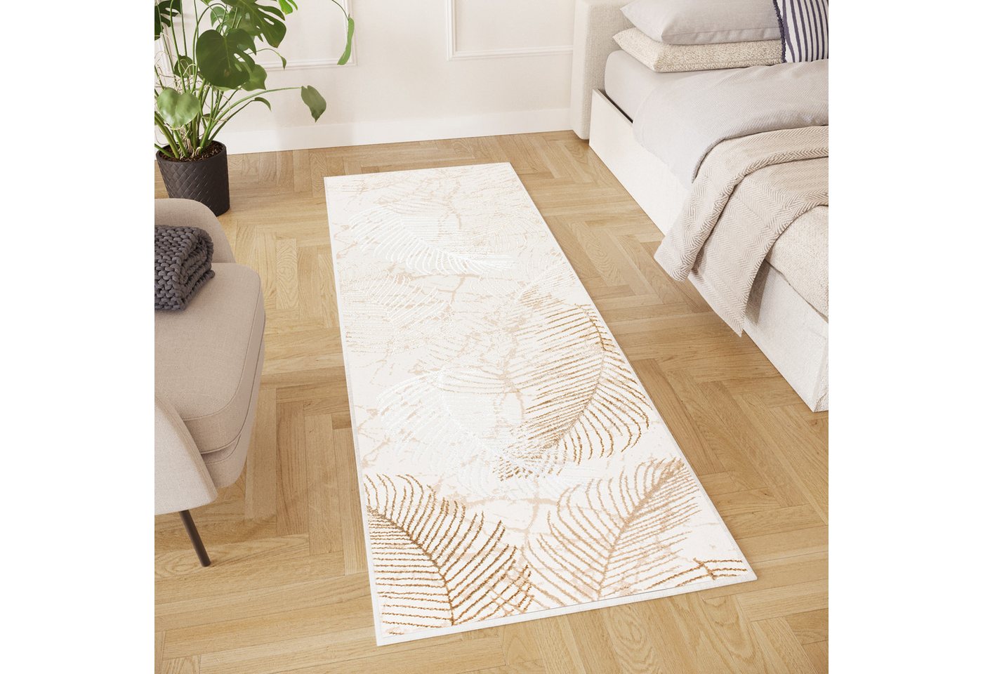 Tapiso Läufer CRYSTAL, rechteckig, Höhe: 8 mm, Kurzflor Flurläufer Schimmereffekt, pflegeleicht, Meterware – Bild 4 von 5