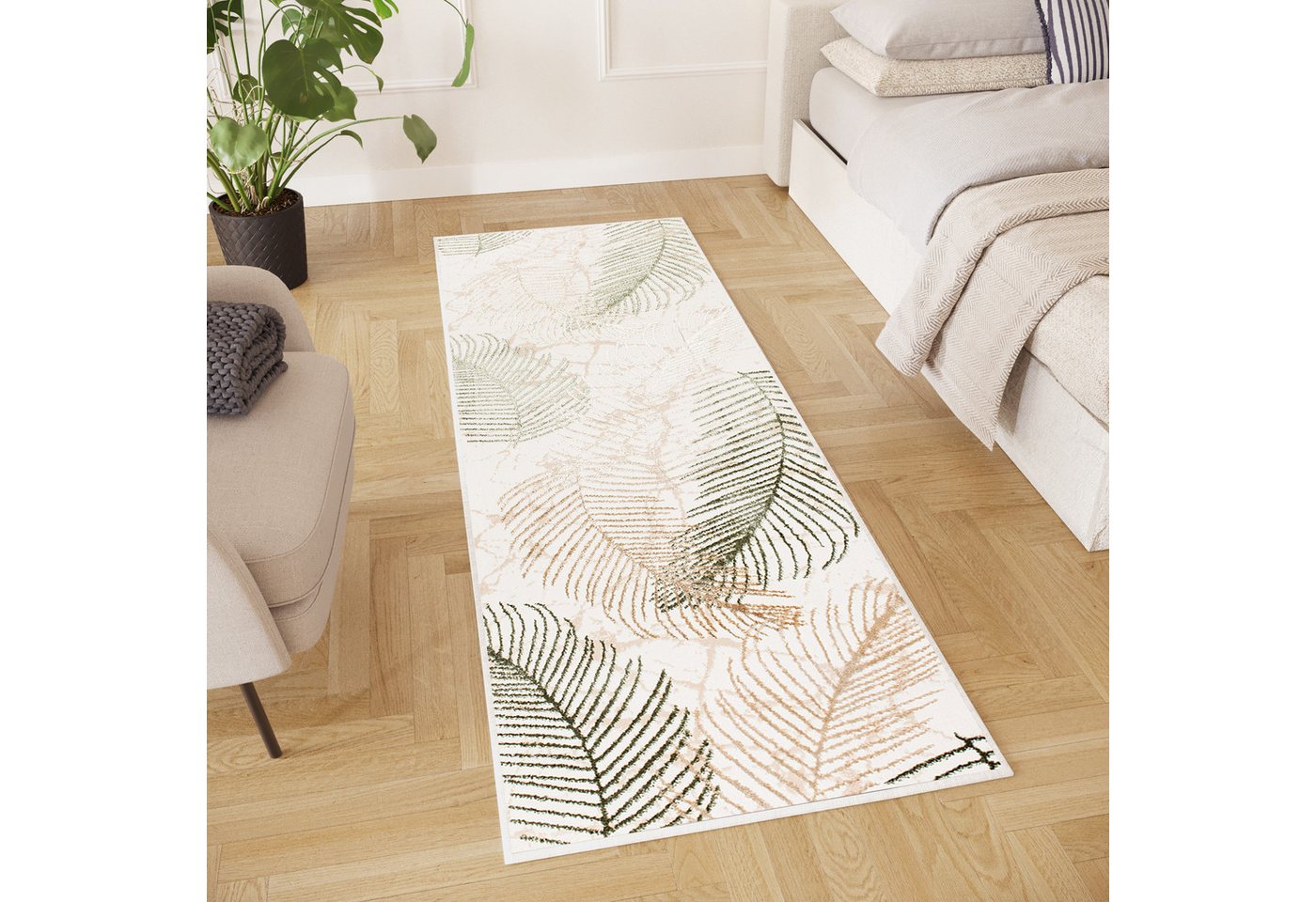 Tapiso Läufer CRYSTAL, rechteckig, Höhe: 8 mm, Kurzflor Flurläufer Schimmereffekt, pflegeleicht, Meterware – Bild 4 von 5