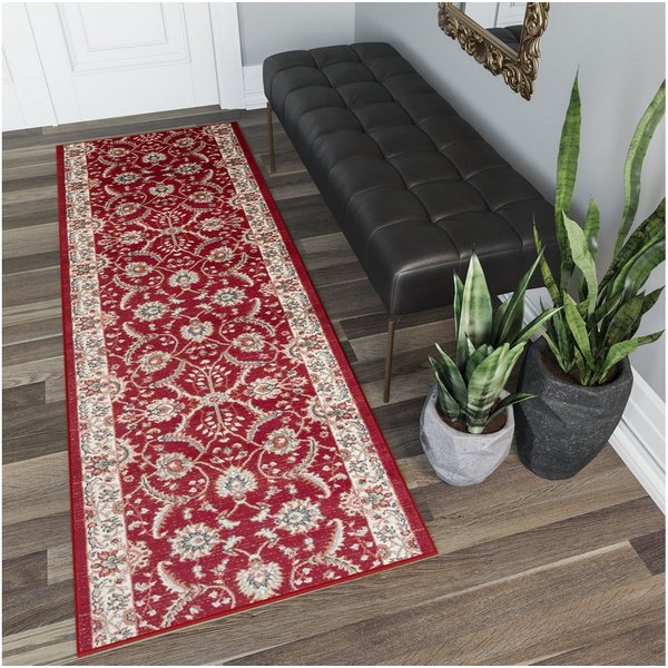 Tapiso Läufer DUBAI, rechteckig, Höhe: 10 mm, Brücke Flur Klassisch Traditionell Wohnzimmer Schlafzimmer Meterware