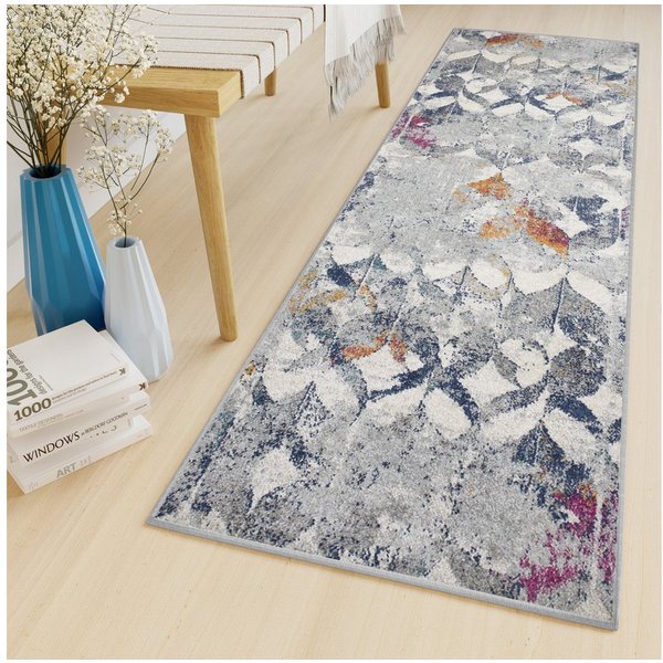 Tapiso Läufer LAZUR, rechteckig, Höhe: 8 mm, Meterware Kurzflor Flur Wohnzimmer Schlafzimmer Modern Meliert