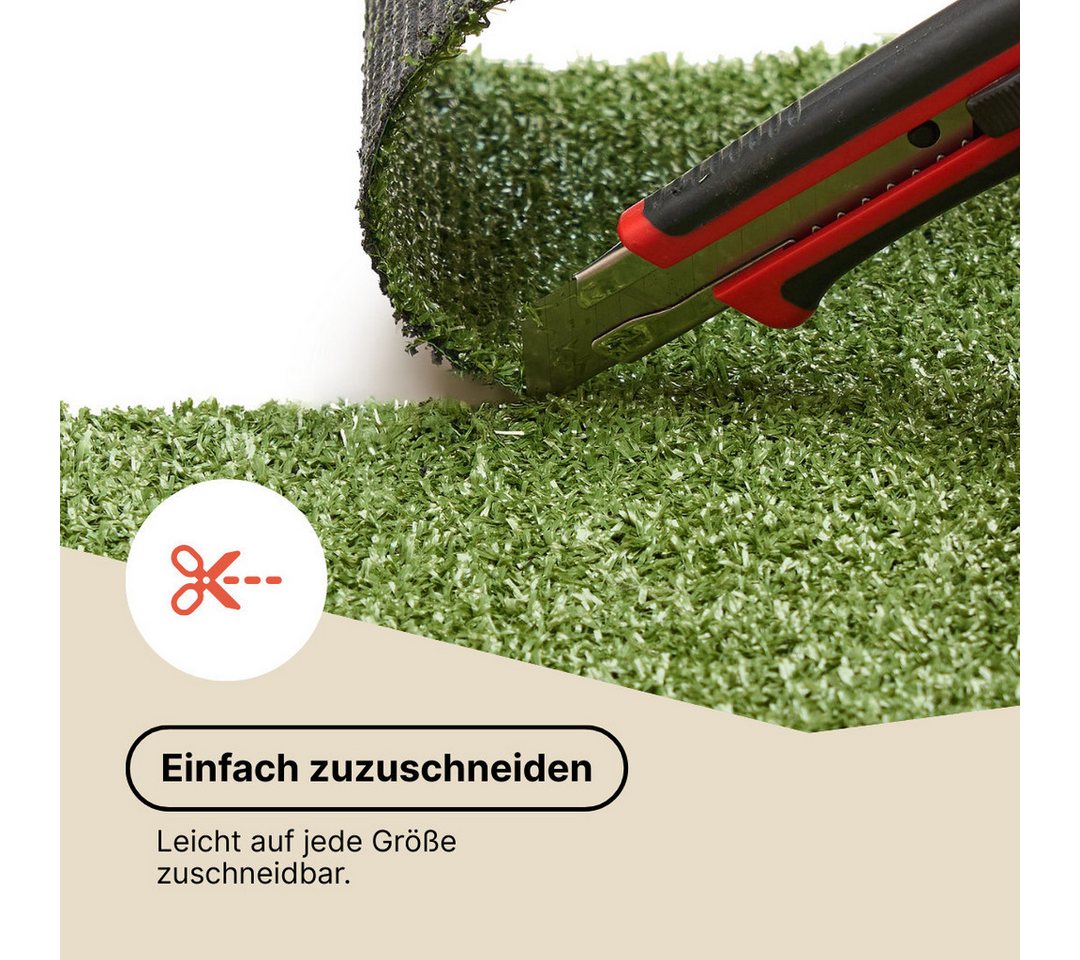 Tapiso Outdoorteppich CANYOO 7 mm, rechteckig, Höhe: 7 mm, wetterfest, Kunstrasen Teppich für Balkon & Terrasse – Bild 5 von 5