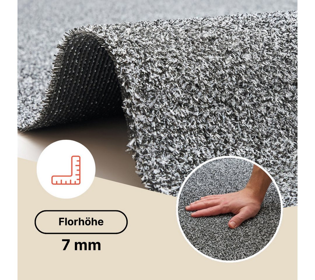 Tapiso Rasenteppich CANYOO, rechteckig, Höhe: 7 mm, Wetterfest, UV-beständig, pflegeleicht, zuschneidbar – Bild 4 von 5