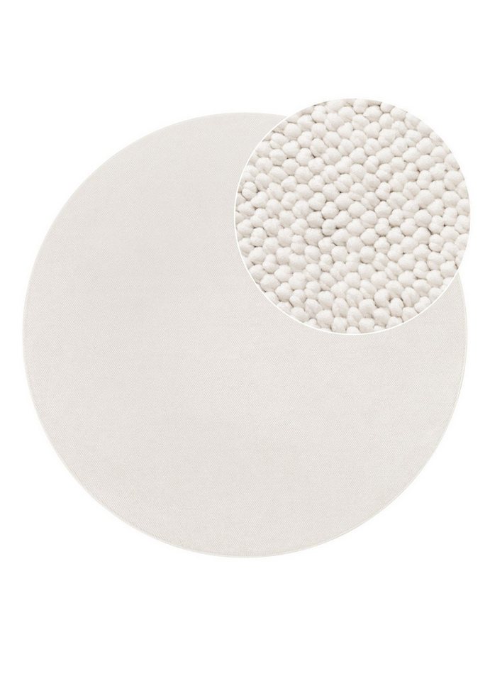 Tapiso Teppich AGRA, rund, Höhe: 10 mm, Runder Kurzflorteppich mit weicher Oberfläche – Bild 2 von 5