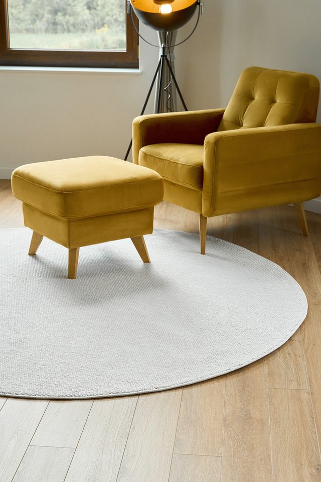 Tapiso Teppich AGRA, rund, Höhe: 10 mm, Runder Kurzflorteppich mit weicher Oberfläche – Bild 4 von 5