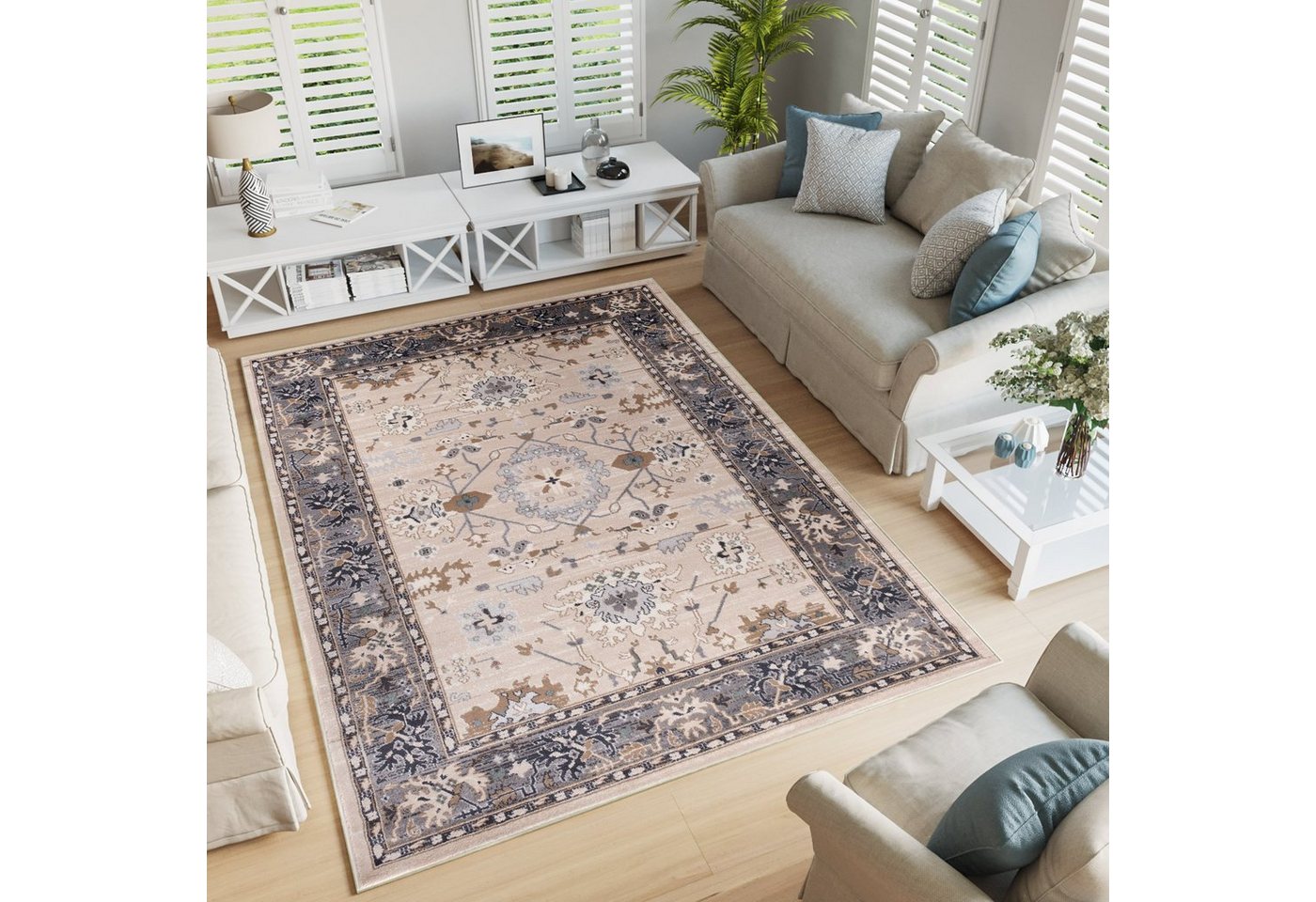 Tapiso Teppich COLORADO, rechteckig, Höhe: 10 mm, Wohnzimmer, Schlafzimmer, Kurzflor, klassisch Design – Bild 2 von 5