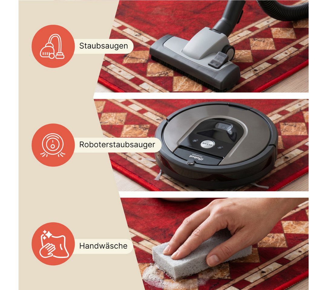 Tapiso Teppich NORA, rechteckig, Höhe: 5 mm, Eleganter Kurzflorteppich mit rutschfester Rückseite – Bild 5 von 5