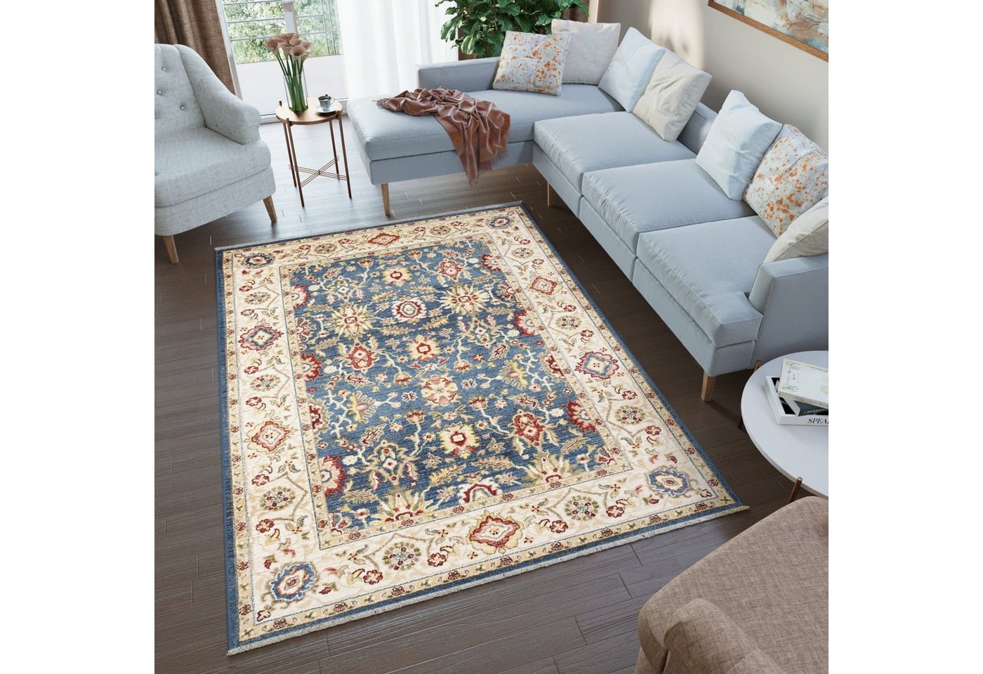 Tapiso Teppich RIVIOLI, rechteckig, Höhe: 9 mm, Wohnzimmer, Schlafzimmer, Kurzflor, Fransen – Bild 2 von 5