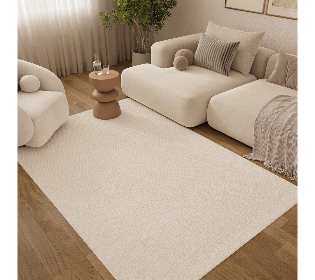 Tapiso Wollteppich LONI, rechteckig, Höhe: 8 mm, HAND MADE Teppich LONI - flach, pflegeleicht, zeitlos elegant – Bild 3 von 5