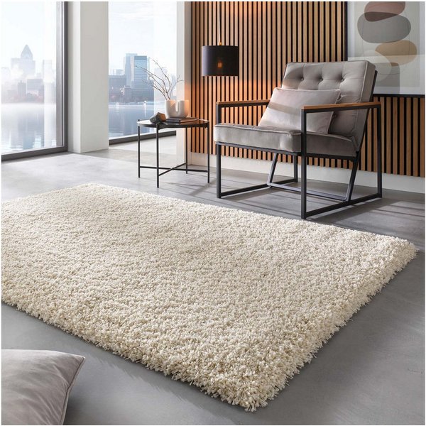 TaraCarpet Langflor-Teppich Ragolle Twilight Hochflor-Teppich, weich und pflegeleicht, rechteckig, Höhe: 60 mm, 60 mm Hochflor, rechteckig, Farbe Weiß, Größe 65