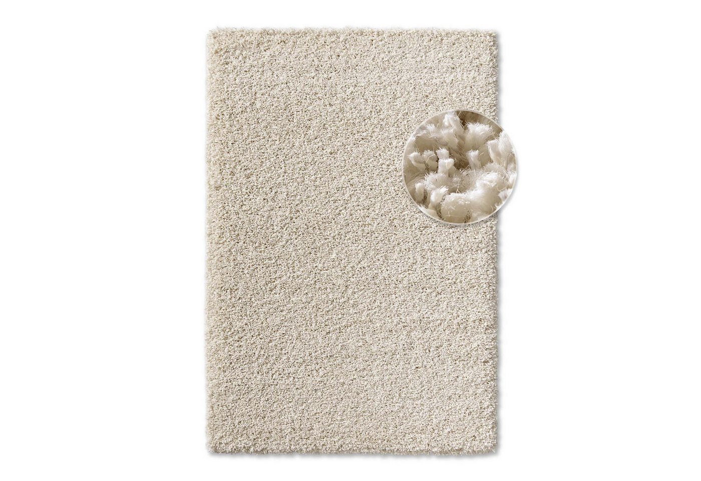 TaraCarpet Langflor-Teppich Ragolle Twilight Hochflor-Teppich, weich und pflegeleicht, rechteckig, Höhe: 60 mm, 60 mm Hochflor, rechteckig, Farbe Weiß, Größe 65 – Bild 2 von 5