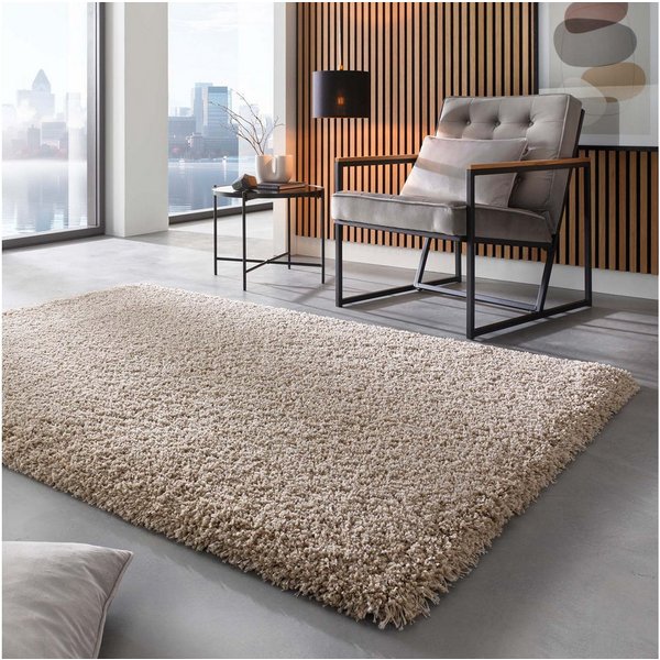 TaraCarpet Langflor-Teppich Ragolle Twilight Hochflor-Teppich, weich und pflegeleicht, rechteckig, Höhe: 60 mm, 60 mm Hochflor, rechteckig, Farbe Beige, Größe 6
