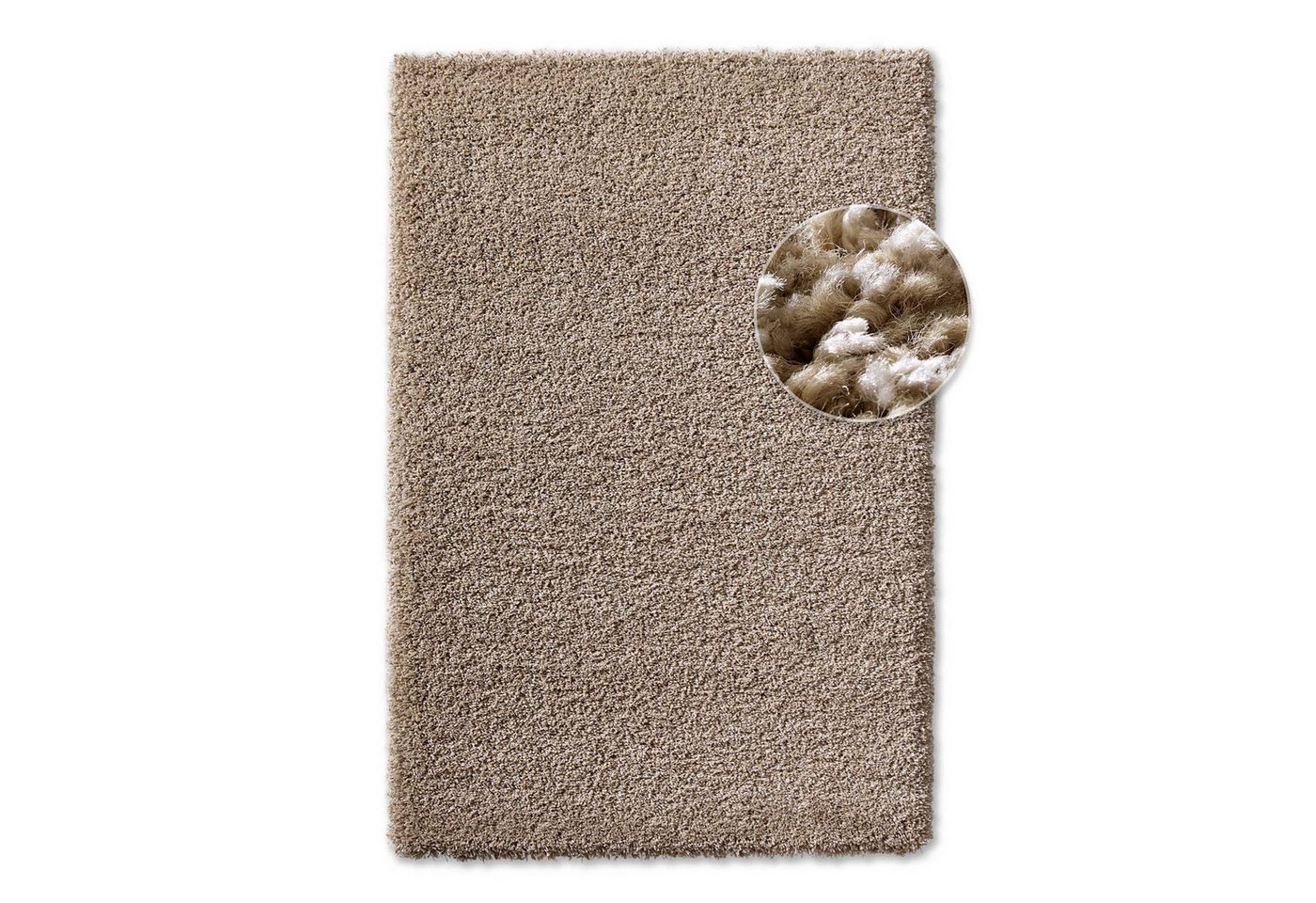 TaraCarpet Langflor-Teppich Ragolle Twilight Hochflor-Teppich, weich und pflegeleicht, rechteckig, Höhe: 60 mm, 60 mm Hochflor, rechteckig, Farbe Beige, Größe 6 – Bild 2 von 5