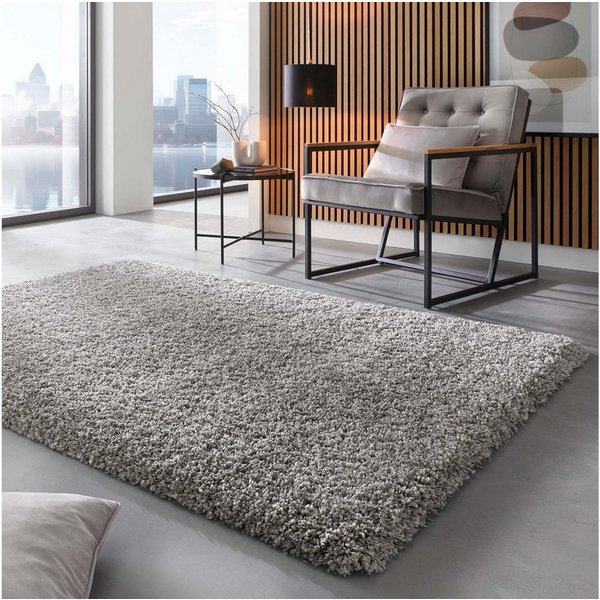 TaraCarpet Langflor-Teppich Ragolle Twilight Hochflor-Teppich, weich und pflegeleicht, rechteckig, Höhe: 60 mm, 60 mm Hochflor, rechteckig, Farbe Grau, Größe 65