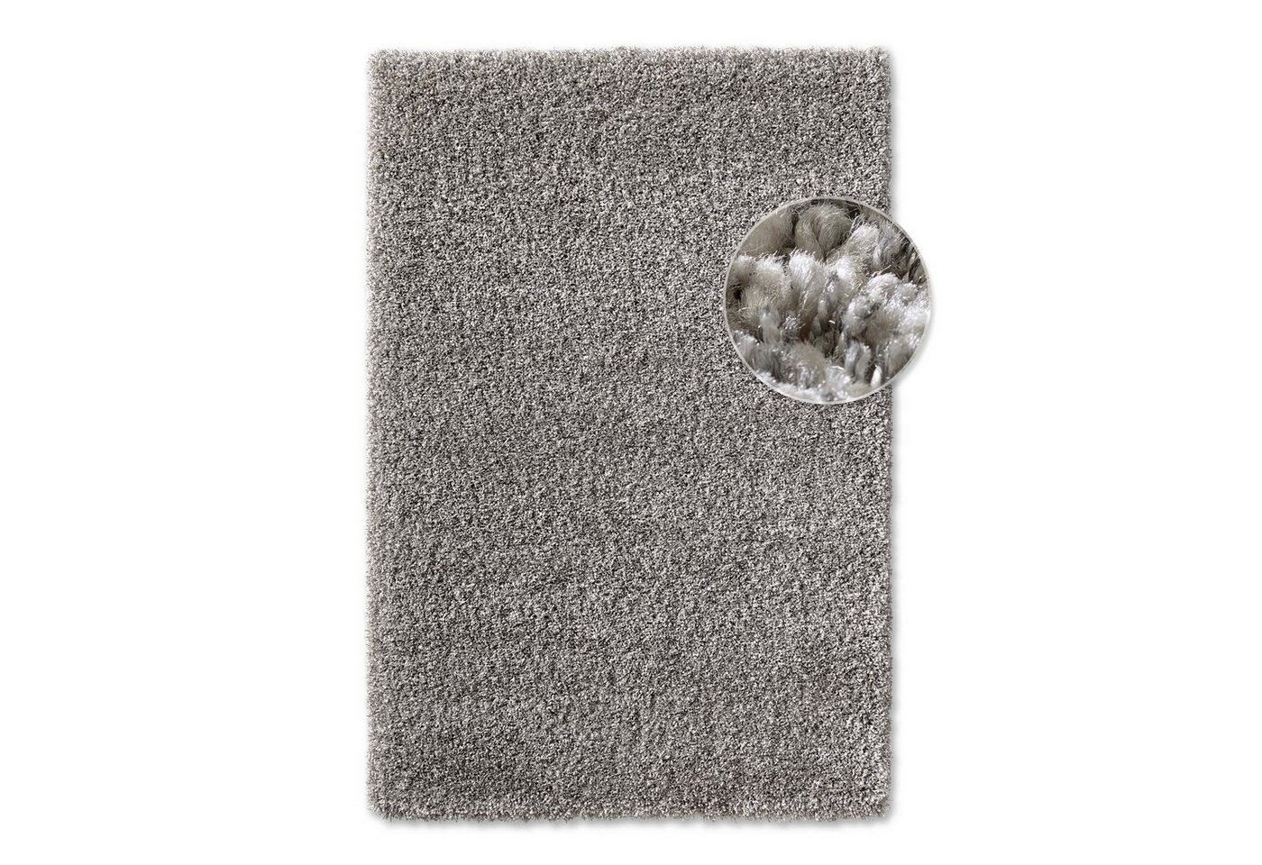 TaraCarpet Langflor-Teppich Ragolle Twilight Hochflor-Teppich, weich und pflegeleicht, rechteckig, Höhe: 60 mm, 60 mm Hochflor, rechteckig, Farbe Grau, Größe 65 – Bild 2 von 5