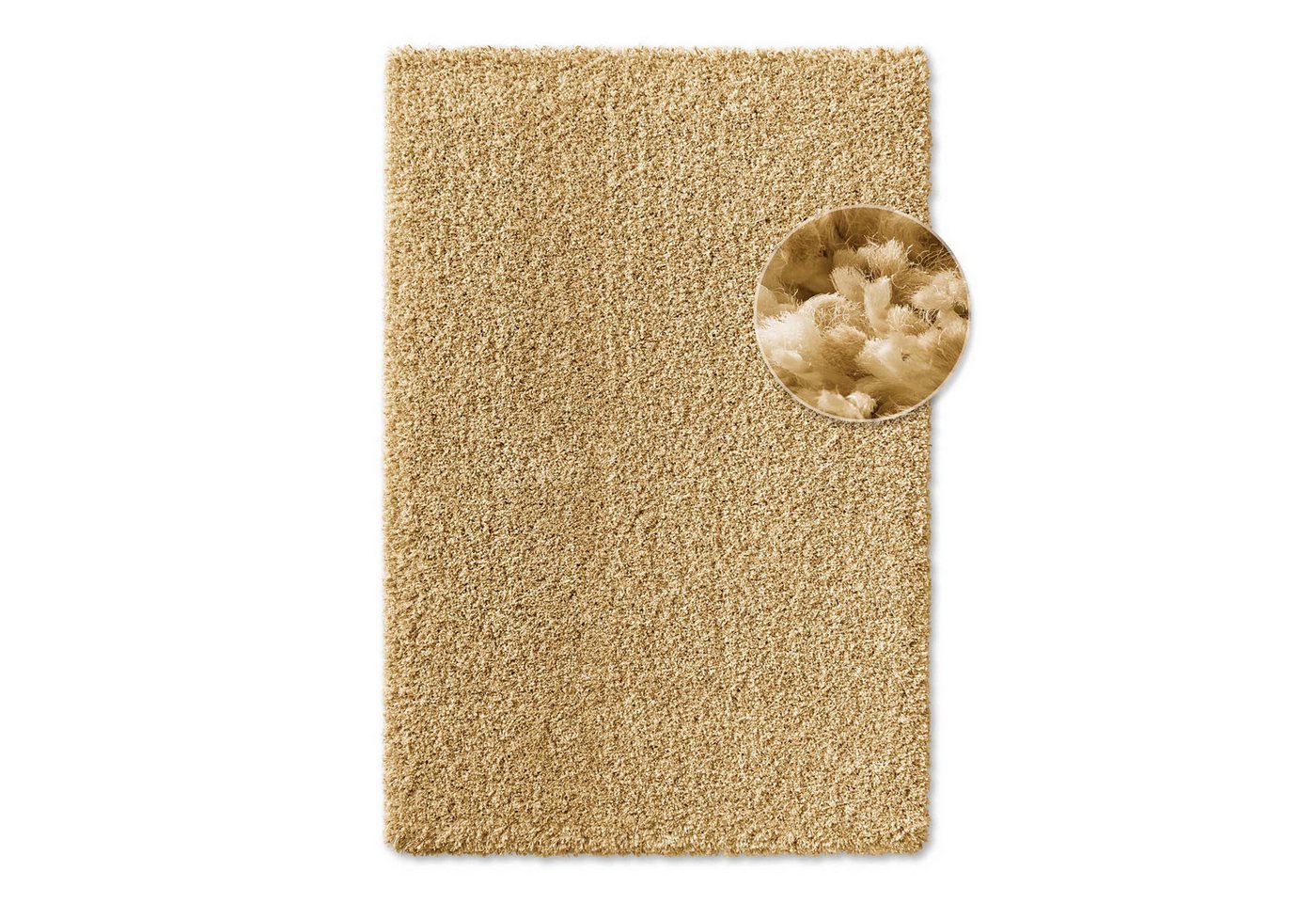 TaraCarpet Langflor-Teppich Ragolle Twilight Hochflor-Teppich, weich und pflegeleicht, rechteckig, Höhe: 60 mm, 60 mm Hochflor, rechteckig, Farbe Gold, Größe 65 – Bild 2 von 5