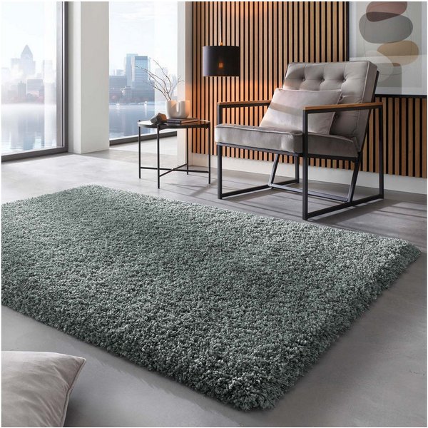 TaraCarpet Langflor-Teppich Ragolle Twilight, rechteckig, Höhe: 60 mm, Shaggy Hochflorteppich grün Wohnzimmer Schlafzimmer 080x230