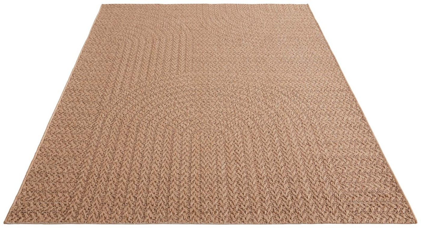 TaraCarpet Outdoorteppich Tara Carpet Sumatra Wave Sisal Jute Look natur, rechteckig, Höhe: 10 mm, Küche Wohnzimmer Terrasse Garten Balkon natur 80x150 – Bild 3 von 5