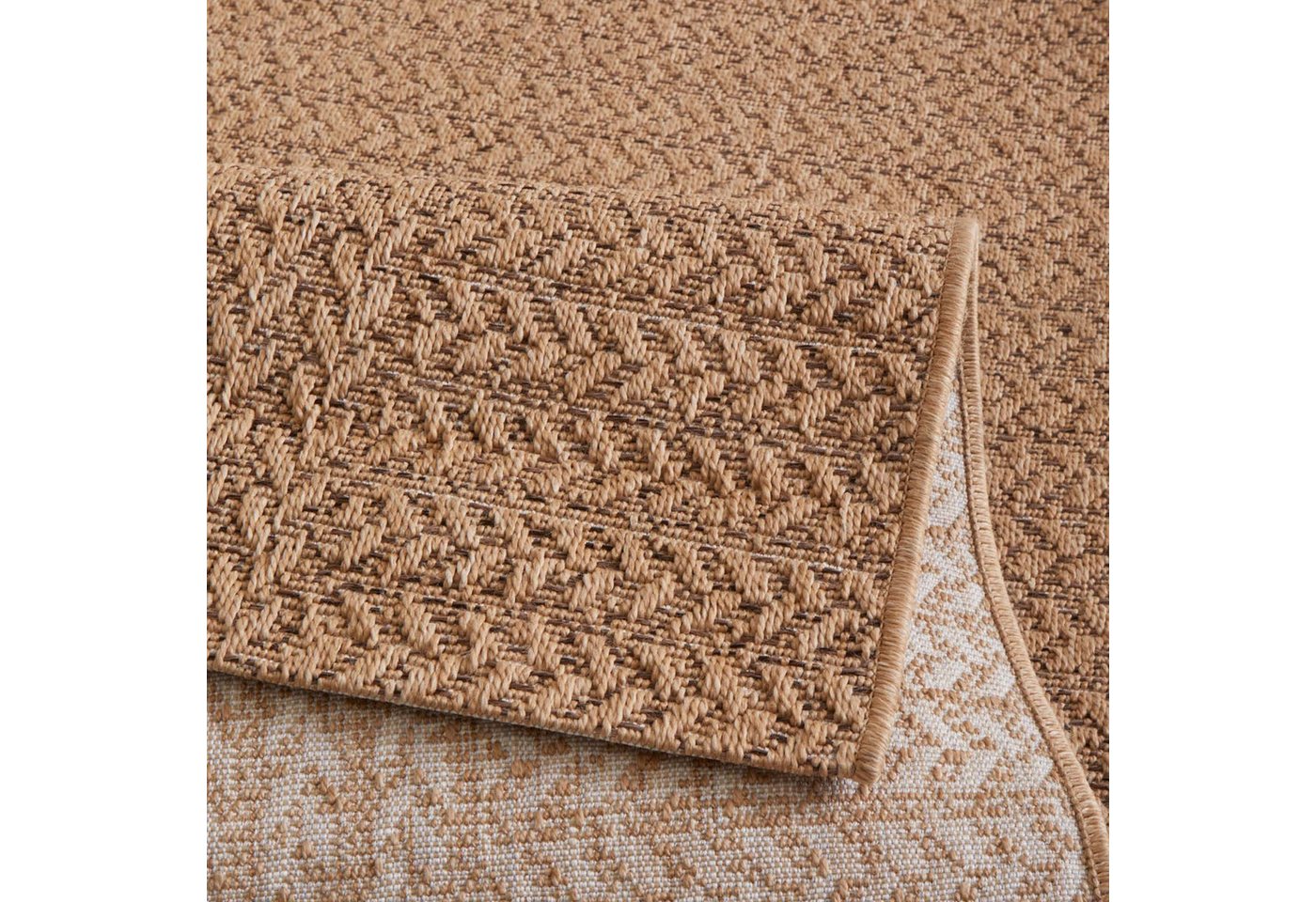 TaraCarpet Outdoorteppich Tara Carpet Sumatra Wave Sisal Jute Look natur, rechteckig, Höhe: 10 mm, Küche Wohnzimmer Terrasse Garten Balkon natur 80x150 – Bild 4 von 5