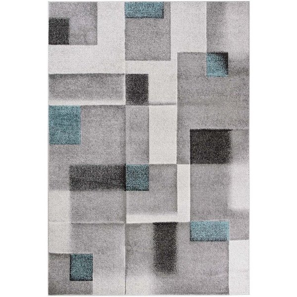 TaraCarpet Teppich Moderner Designerteppich TC-Fashion 6114 Karos in grau, beige und blau, rechteckig, Höhe: 12 mm, Kurzflor Karos blau grau Wohnzimmer Schlafzi