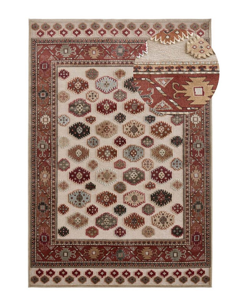 TaraCarpet Teppich Moderner Orientteppich Farah Kelim, rechteckig, Höhe: 6 mm, Wohnzimmer, Schlafzimmer, Esszimmer, Farah Kelim creme 140x200 – Bild 3 von 5