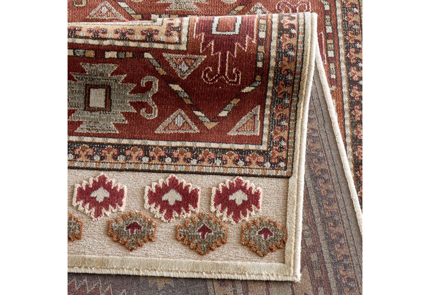 TaraCarpet Teppich Moderner Orientteppich Farah Kelim, rechteckig, Höhe: 6 mm, Wohnzimmer, Schlafzimmer, Esszimmer, Farah Kelim creme 140x200 – Bild 5 von 5