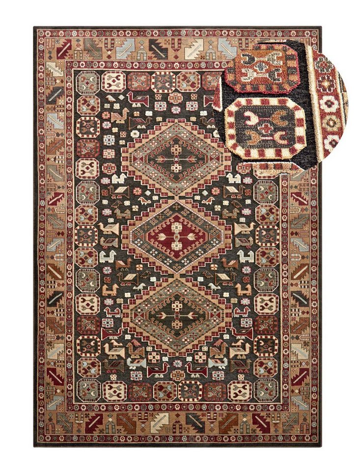 TaraCarpet Teppich Moderner Orientteppich Farah Shiraz, rechteckig, Höhe: 6 mm, Wohnzimmer, Schlafzimmer, Esszimmer, Farah Shiraz anthrazit 140x200 – Bild 3 von 5