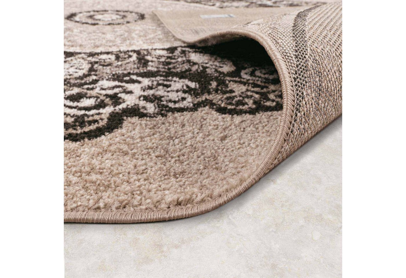 TaraCarpet Teppich Moderner Teppich Aragon 77 Oriental, rechteckig, Höhe: 13 mm, Designer Oriental braun Wohnzimmer Schlafzimmer Esszimmer 080X150 cm – Bild 3 von 5