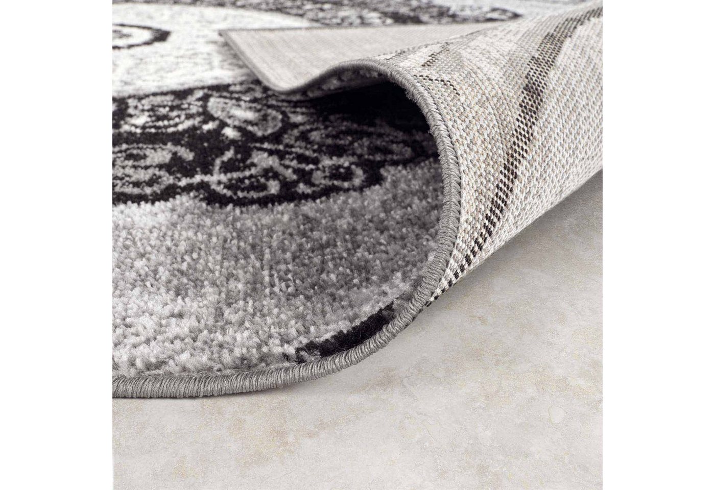 TaraCarpet Teppich Moderner Teppich Aragon 77 Oriental, rechteckig, Höhe: 13 mm, Designer Oriental grau Wohnzimmer Schlafzimmer Esszimmer 120X160 cm – Bild 3 von 5