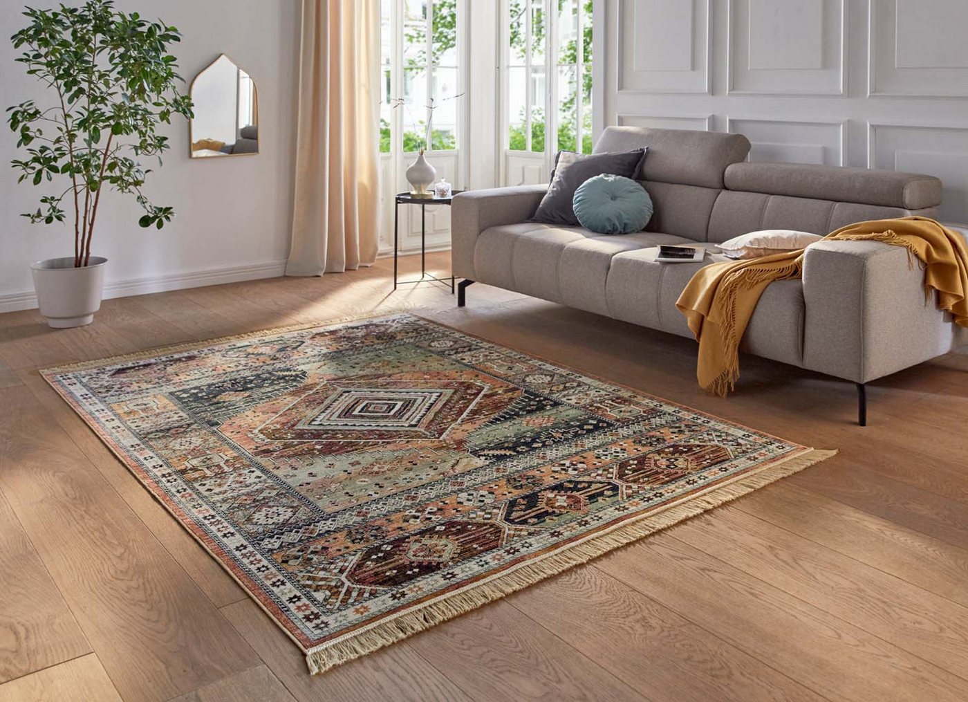 TaraCarpet Teppich Palazzo Royal Heriz, rechteckig, Höhe: 6 mm, Modernes Orientalisches Heriz Design in rot 160x230 – Bild 2 von 5