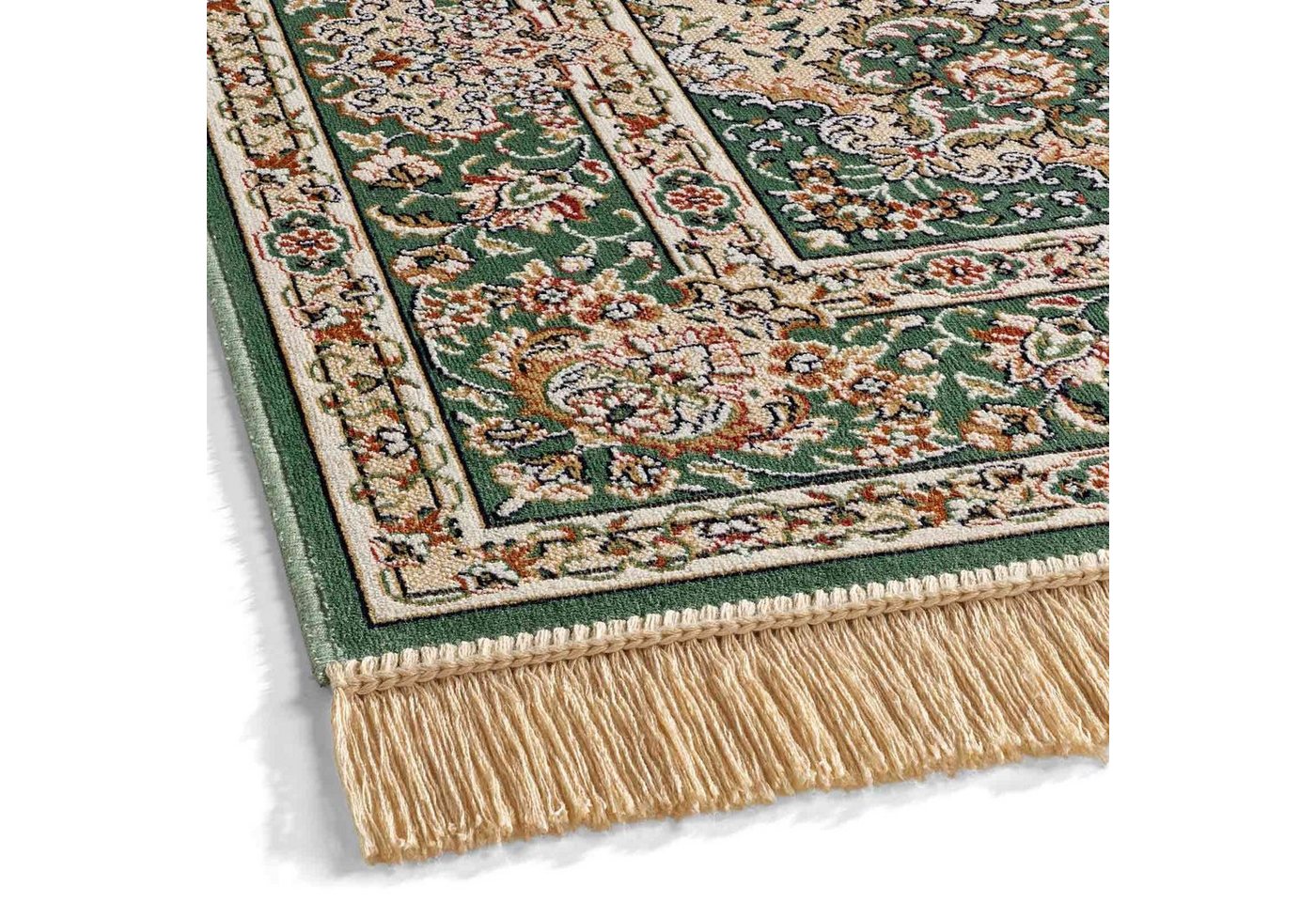 TaraCarpet Teppich Palazzo Royal Täbriz, rechteckig, Höhe: 6 mm, Täbriz Seiden Optik grün Wohnzimmer Schlafzimmer Esszimmer 95x140 – Bild 3 von 5