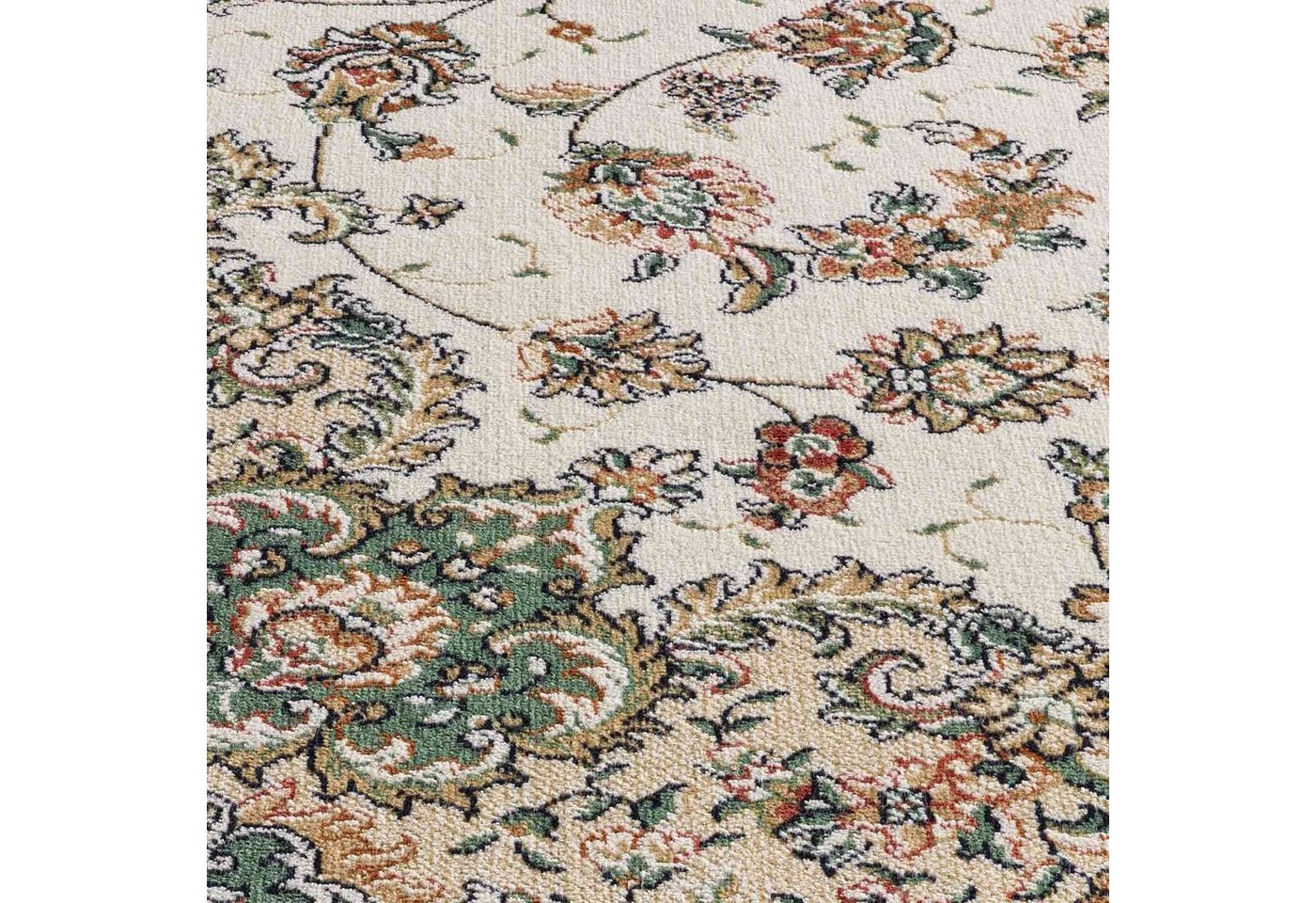 TaraCarpet Teppich Palazzo Royal Täbriz, rechteckig, Höhe: 6 mm, Täbriz Seiden Optik grün Wohnzimmer Schlafzimmer Esszimmer 95x140 – Bild 4 von 5